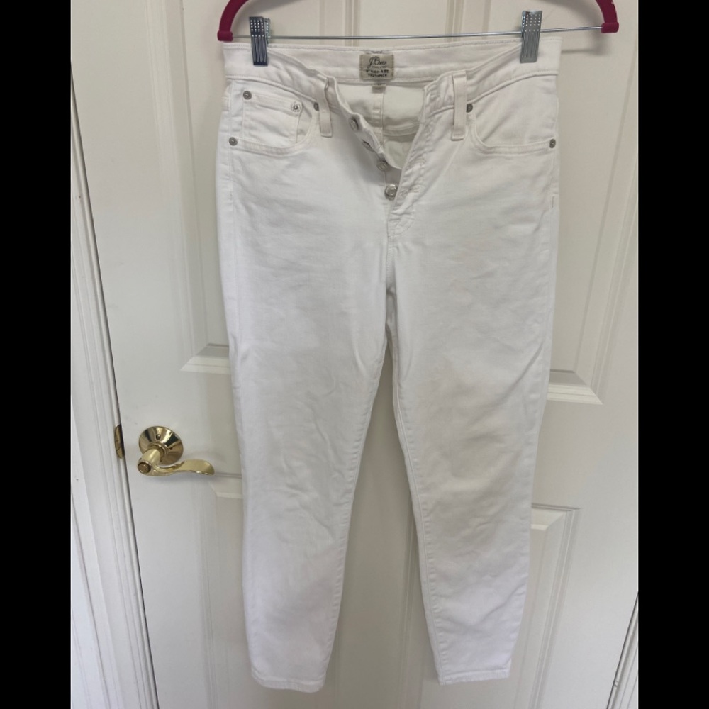 White high rise jcrew toothpick jeans EUC size 28
